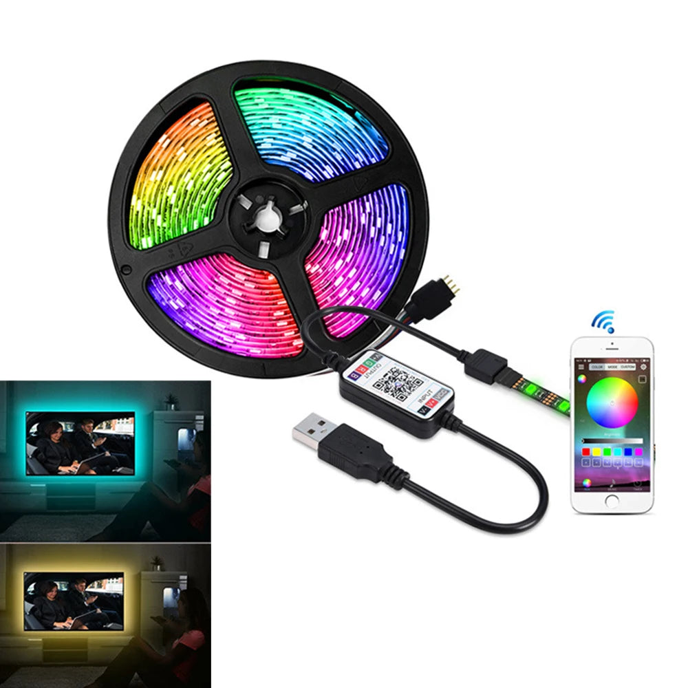 Bluetooth RGB LED Strip Lights 5V USB
