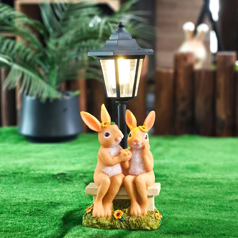Solar Rabbit Garden Lamp