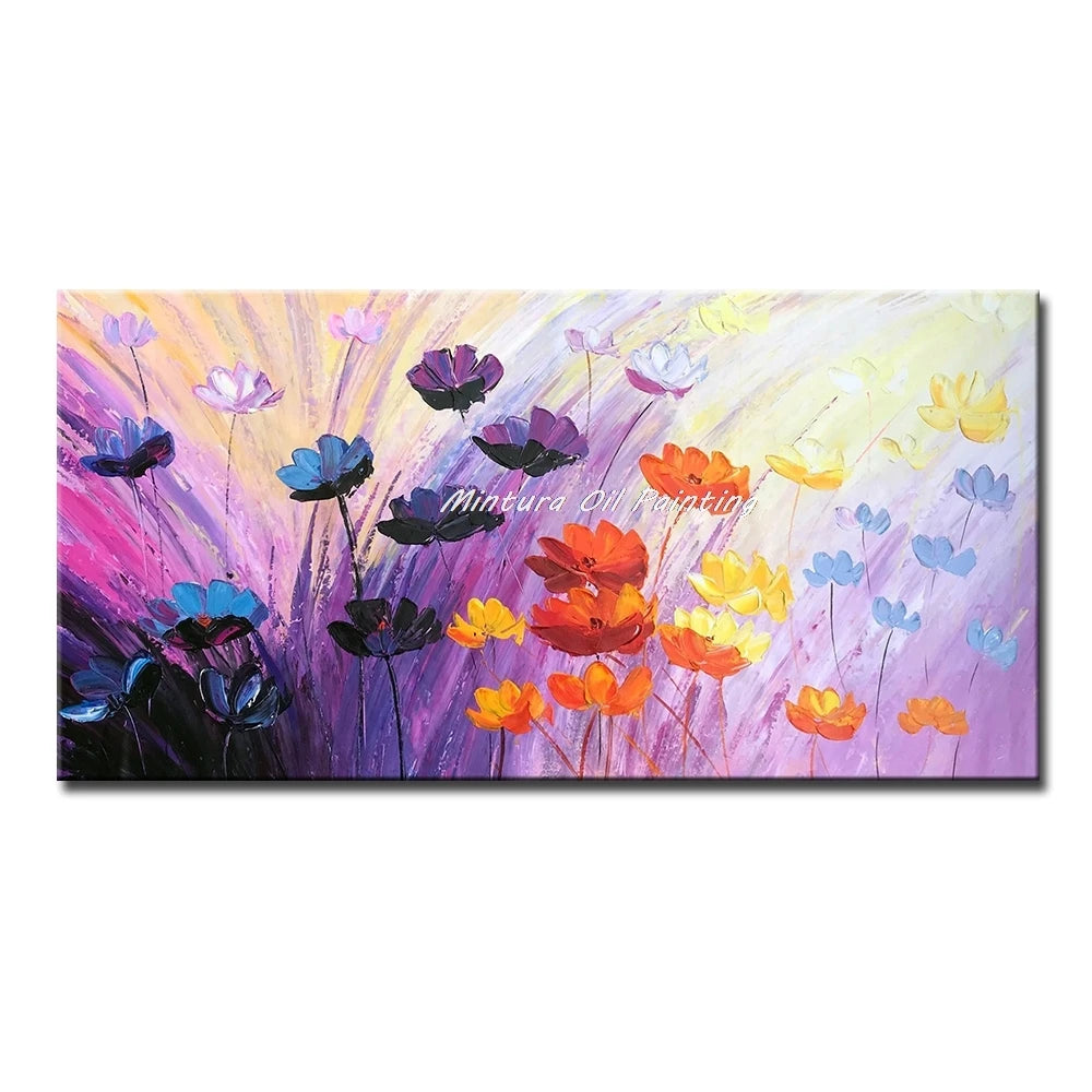 Handmade Floral Knife Canvas Oil Painting