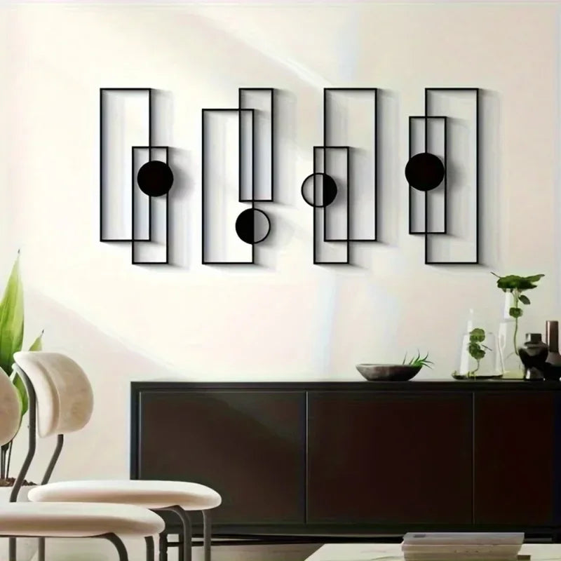 Abstract Metal Line Wall Art Set