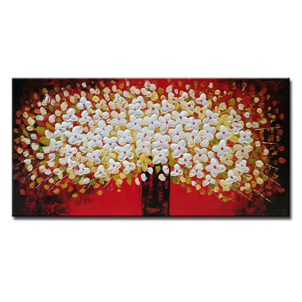 Handmade Floral Knife Canvas Oil Painting