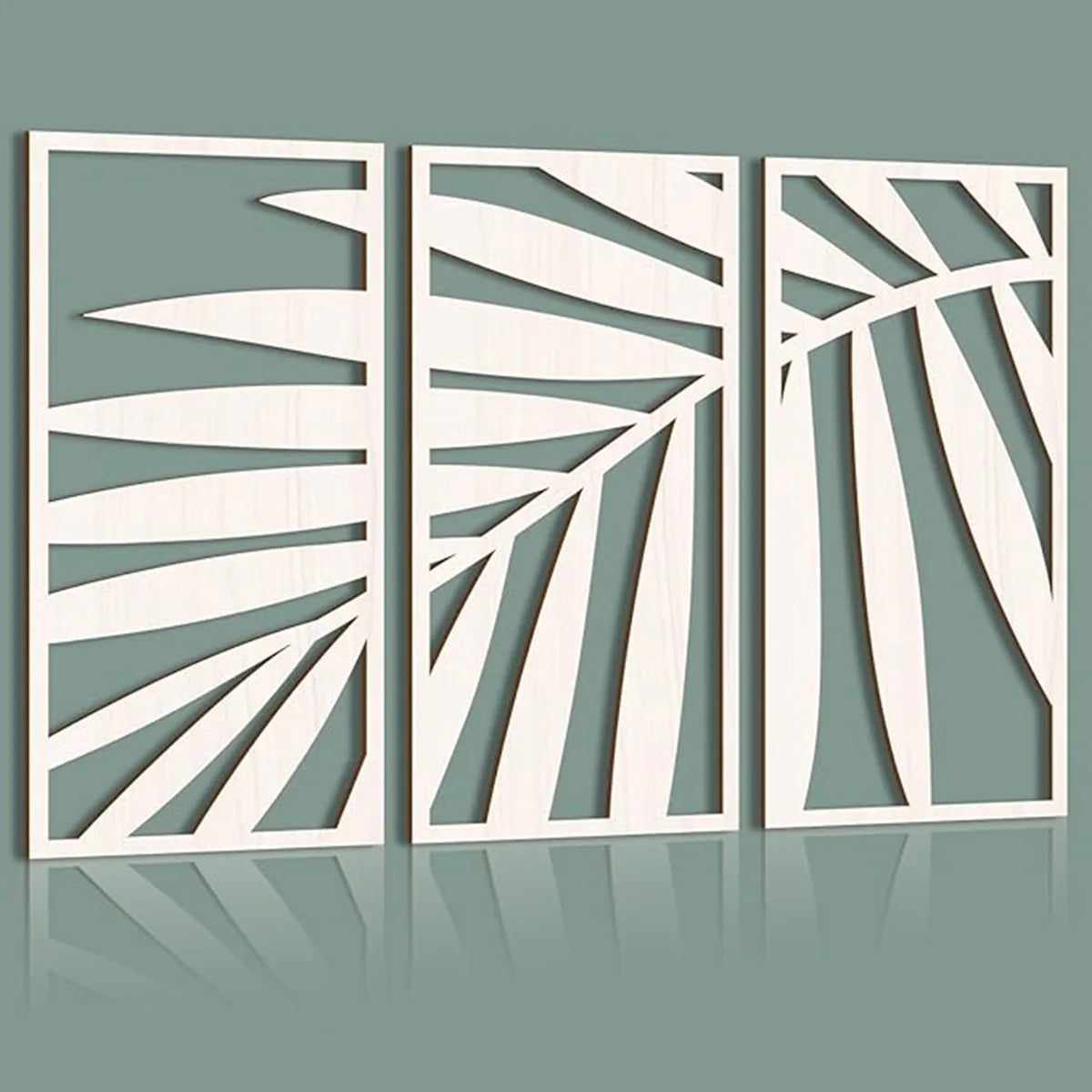 Wooden Leaf Wall Art Decor Set