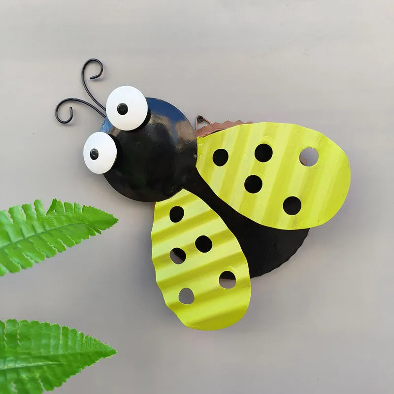 Metal Ladybug Garden Decor