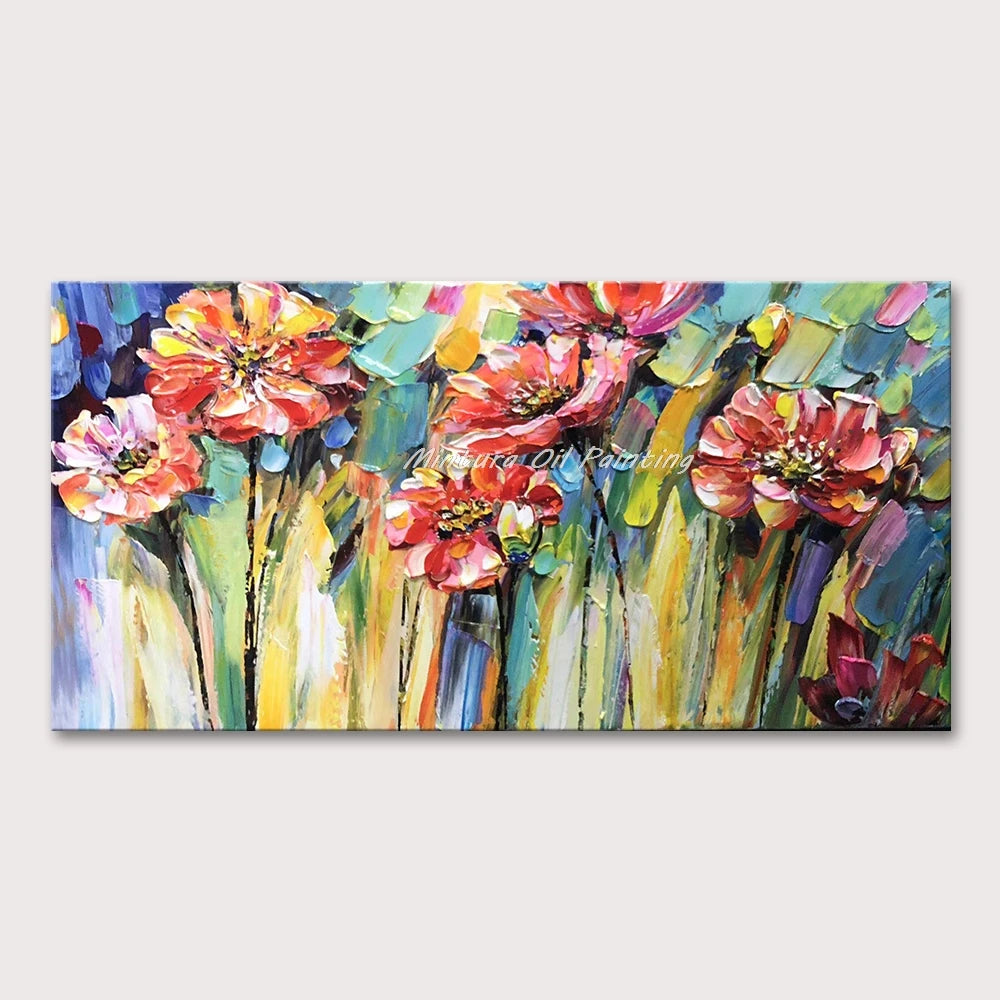 Handmade Floral Knife Canvas Oil Painting