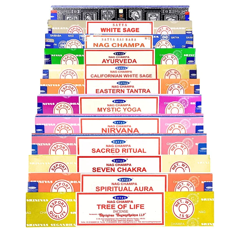 Satya Incense 12-Pack Assorted
