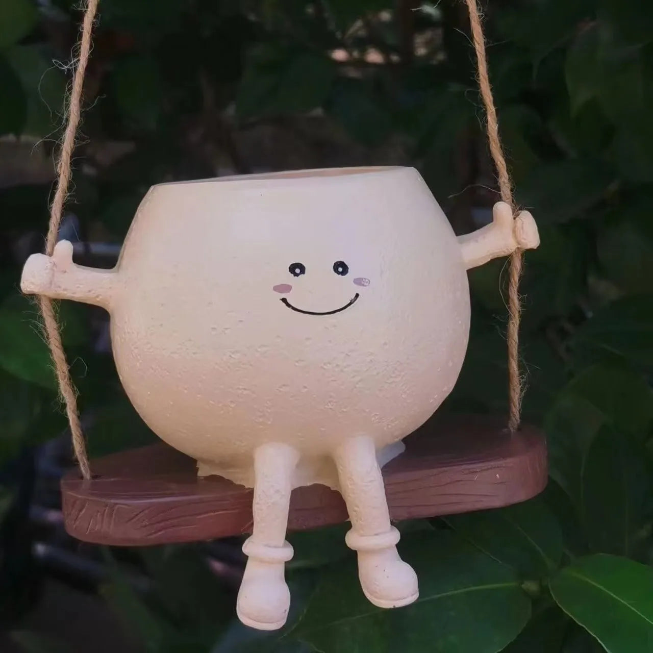 Smiley Resin Plant Pot